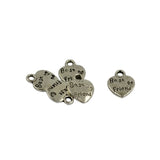 Maxbell 50pcs Tibetan Silver Best Friend Love Heart Charms Pendants Jewelry Making