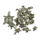 Maxbell 20pcs Tibetan Silver Assorted Ocean Sea Turtle Tortoise Charms Pendants