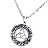 Maxbell New Celtic-Knot Charm Pendant Necklace with Chain Jewelry Gift for Men Women