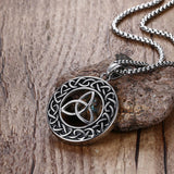 Maxbell New Celtic-Knot Charm Pendant Necklace with Chain Jewelry Gift for Men Women