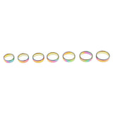 Maxbell Rainbow Titanium Steel Rings Men/Womens Engagement Wedding Band Ring Size 8