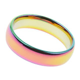 Maxbell Rainbow Titanium Steel Rings Men/Womens Engagement Wedding Band Ring Size 8