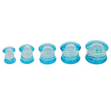 Maxbell Pair Jellyfish Flesh Tunnels Glass Saddle Ear Plug 16mm Light Blue Jellyfish