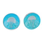 Maxbell Pair Jellyfish Flesh Tunnels Glass Saddle Ear Plug 16mm Light Blue Jellyfish