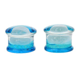 Maxbell Pair Jellyfish Flesh Tunnels Glass Saddle Ear Plug 16mm Light Blue Jellyfish