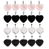 Maxbell 5pcs Crystal Gemstone Heart Charm Pendants for Necklace Pink
