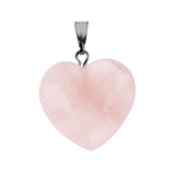 Maxbell 5pcs Crystal Gemstone Heart Charm Pendants for Necklace Pink