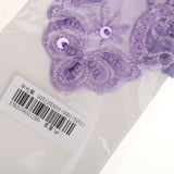 Maxbell Fashion Fingerless Lace Sequins Bridal Fancy Gloves for Wedding-Light purple