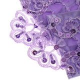 Maxbell Fashion Fingerless Lace Sequins Bridal Fancy Gloves for Wedding-Light purple