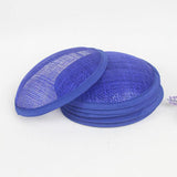 Maxbell Sinamay Hostesses Fascinator Round Hat Millinery Pillbox Base Royal Blue