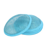 Maxbell Sinamay Hostesses Fascinator Round Hat Millinery Pillbox Base Acid Blue