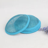 Maxbell Sinamay Hostesses Fascinator Round Hat Millinery Pillbox Base Acid Blue