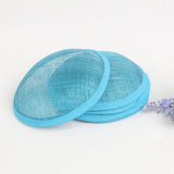 Maxbell Sinamay Hostesses Fascinator Round Hat Millinery Pillbox Base Acid Blue