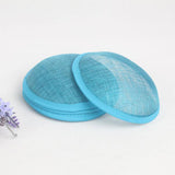 Maxbell Sinamay Hostesses Fascinator Round Hat Millinery Pillbox Base Acid Blue