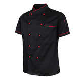 Maxbell Chef Jacket Uniform Short Sleeve Hotel Kitchen Chefwear Cook Coat XL Black