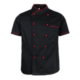 Maxbell Chef Jacket Uniform Short Sleeve Hotel Kitchen Chefwear Cook Coat XL Black