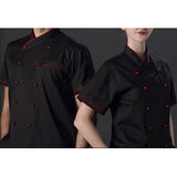 Maxbell Chef Jacket Uniform Short Sleeve Hotel Kitchen Chefwear Cook Coat M Black