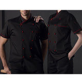 Maxbell Chef Jacket Uniform Short Sleeve Hotel Kitchen Chefwear Cook Coat M Black