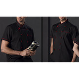 Maxbell Chef Jacket Uniform Short Sleeve Hotel Kitchen Chefwear Cook Coat M Black