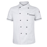 Chef Jacket Uniform Short Sleeve Hotel Kitchen Chefwear Cook Coat M White