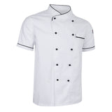 Chef Jacket Uniform Short Sleeve Hotel Kitchen Chefwear Cook Coat M White