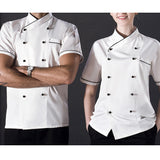 Chef Jacket Uniform Short Sleeve Hotel Kitchen Chefwear Cook Coat M White