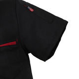 Maxbell Unisex Chef Jacket Coat Short Sleeves Shirt Hotel Kitchen Uniform Black L