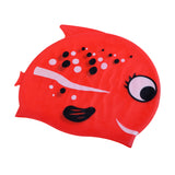 Maxbell Kids Silicone Swimming Cap Waterproof Beach Bathing Hat Bobofish Red