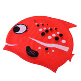 Maxbell Kids Silicone Swimming Cap Waterproof Beach Bathing Hat Bobofish Red