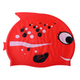 Maxbell Kids Silicone Swimming Cap Waterproof Beach Bathing Hat Bobofish Red