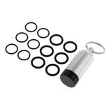 Maxbell Mini Aluminum Scuba Diving Tanks with 12 O Rings Dive Key Chain Silver