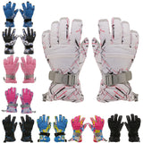 Maxbell Women Winter Sports Waterproof Motorcycle Snow Ski Gloves - Rose Red Camo M