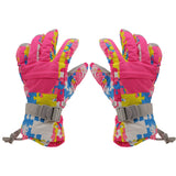 Maxbell Women Winter Sports Waterproof Motorcycle Snow Ski Gloves - Rose Red Camo M