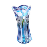 Maxbell Crystle Glass Flower Vase Terrarium Roses Lily Foliage Container Decor Blue