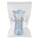 Maxbell Crystle Glass Flower Vase Terrarium Roses Lily Foliage Container Decor Blue