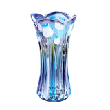 Maxbell Crystle Glass Flower Vase Terrarium Roses Lily Foliage Container Decor Blue