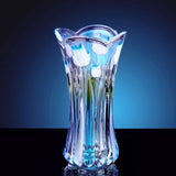 Maxbell Crystle Glass Flower Vase Terrarium Roses Lily Foliage Container Decor Blue