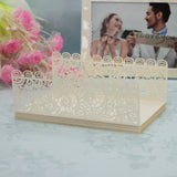 Maxbell 20Pcs Lace Decor Elegant Laser Cut Wedding Party Invitation Cards White