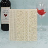 Maxbell 20Pcs Lace Decor Elegant Laser Cut Wedding Party Invitation Cards White