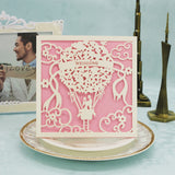 Maxbell 20Pcs Square Elegant Laser Cut Balloon Wedding Party Invitation Cards White