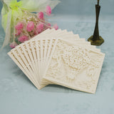 Maxbell 20Pcs Square Elegant Laser Cut Balloon Wedding Party Invitation Cards White