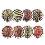 Maxbell Striped Print Pill Case Box Storage Organizer Container with Internal Mirror