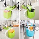 Maxbell Hanging Strainer Kitchen Sink Sponge Holder Bathroom Organizer Box Blue