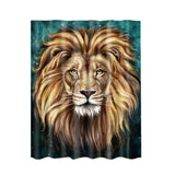 Maxbell Shower Curtain Sheer Waterproof Panel Bathroom Decor w/ Hooks Lion Head