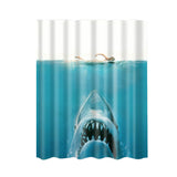 Maxbell Bathroom Shower Curtain Sheer Waterproof Panel w/ Hooks Woman and Shark