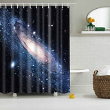 Maxbell Bathroom Shower Curtain Sheer Waterproof Panel w/ Hooks Universe Nebula