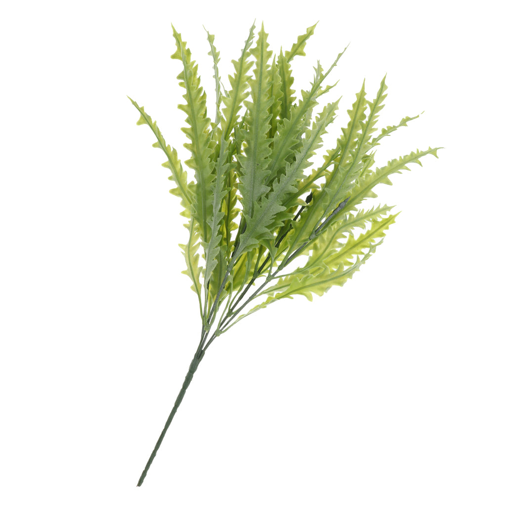 Maxbell Artificial Kelp Grass 5 Branch Foliage Plastic Plant Home Garden -Yellow