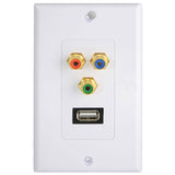 Maxbell USB2.0 3RCA Wall Faceplate Socket Panel