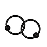 Maxbell 1 Pairs Stainless Steel Nose Tragus Lip Captive Bead Hoop Ring Black