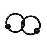Maxbell 1 Pairs Stainless Steel Nose Tragus Lip Captive Bead Hoop Ring Black